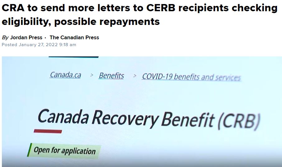加拿大税务局再发新一轮CERB追讨信