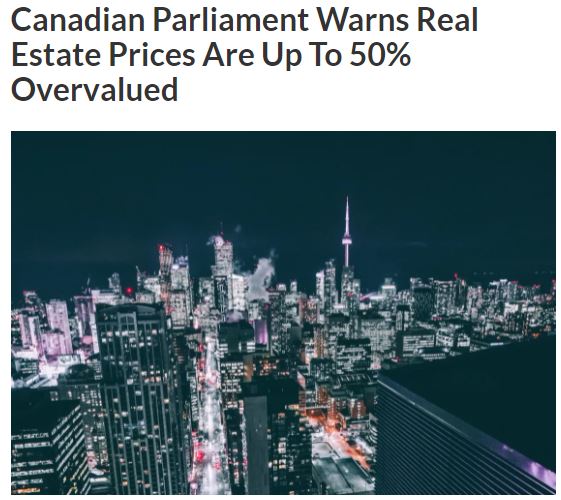 加拿大国会预算官警告：房价被高估50%