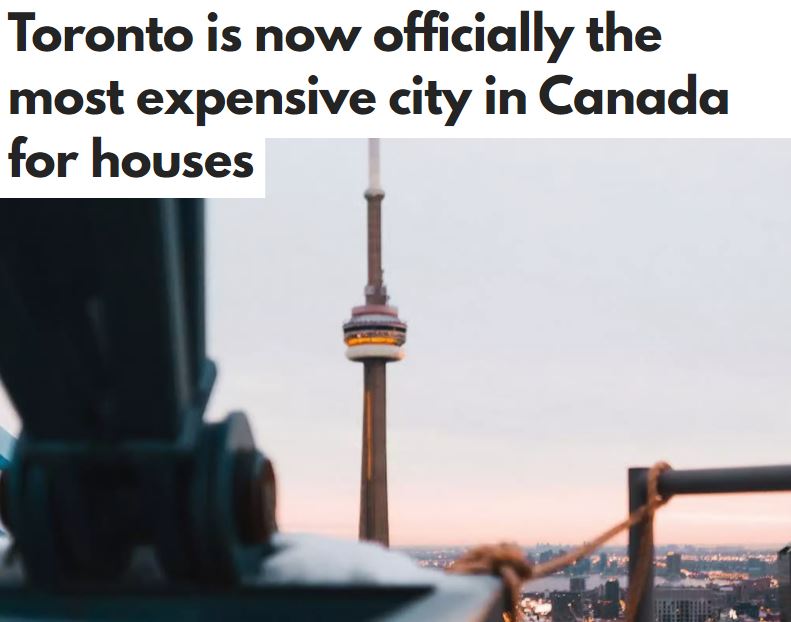 多伦多房价已超温哥华，成加拿大最贵城市！
