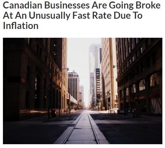 高通胀下，加拿大破产企业激增