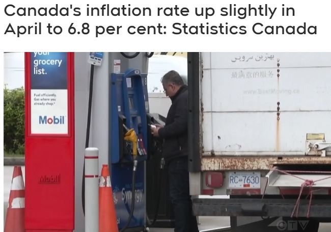 通胀再涨！4月加拿大通胀率6.8%