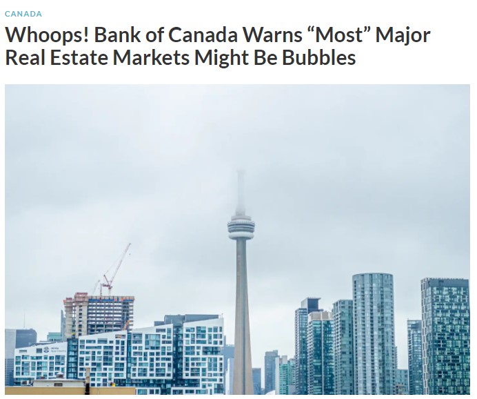 加央行警告：加拿大大多数主要房市存在泡沫