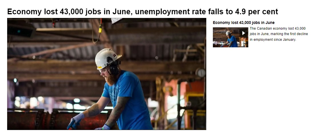 加央行牺牲经济救通胀？ 6月加拿大减少4.3万工作岗位