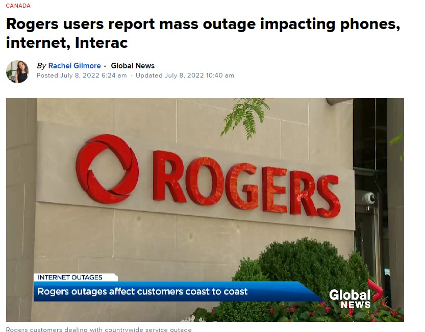 Rogers全国断网！手机互联网均受影响，911也打不了