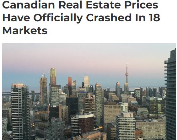 3月至今，加拿大房价已下跌$14.2万，多伦多跌$24万