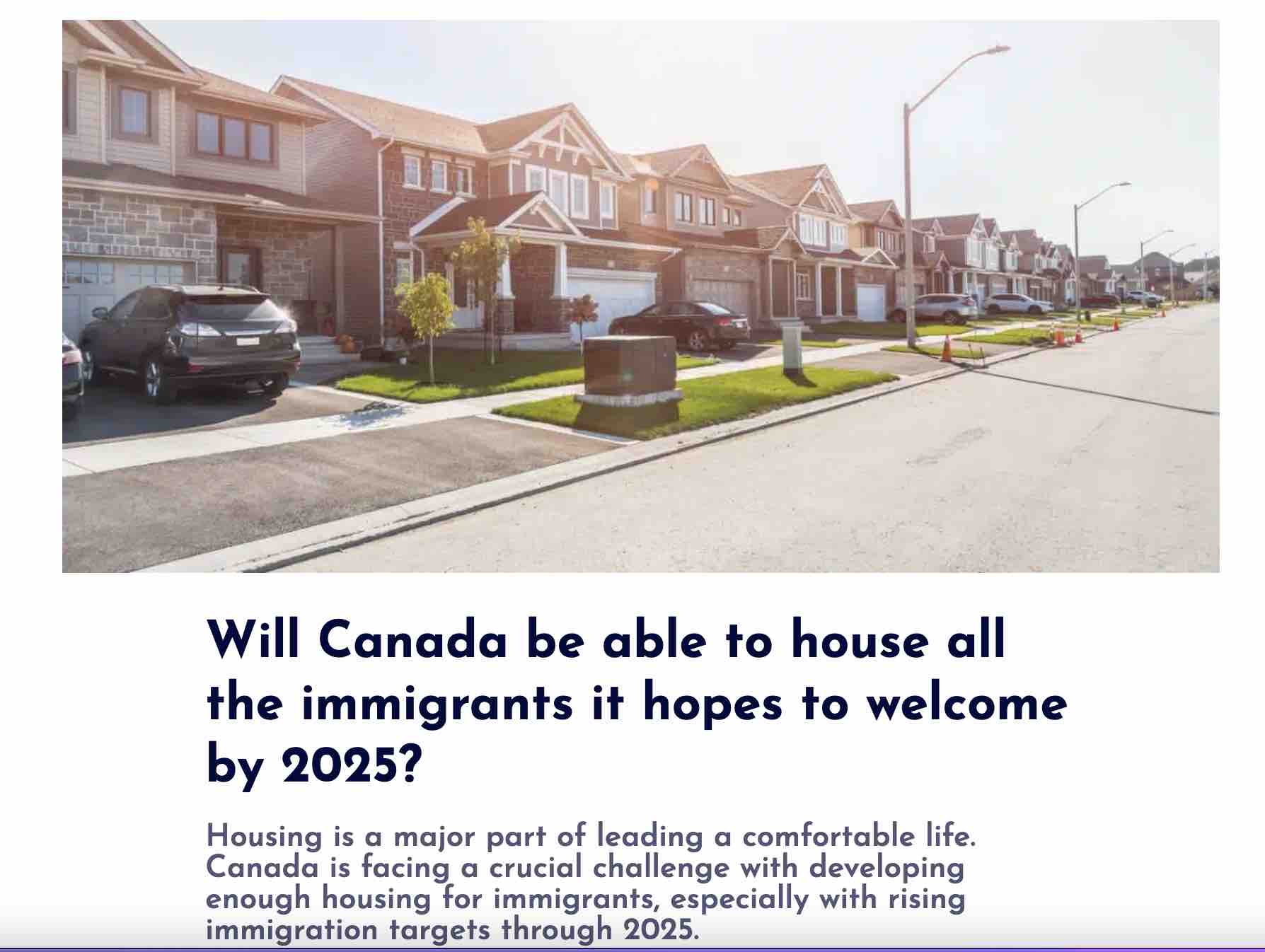 到2025年之前加拿大有足够住房安置50万新移民吗？