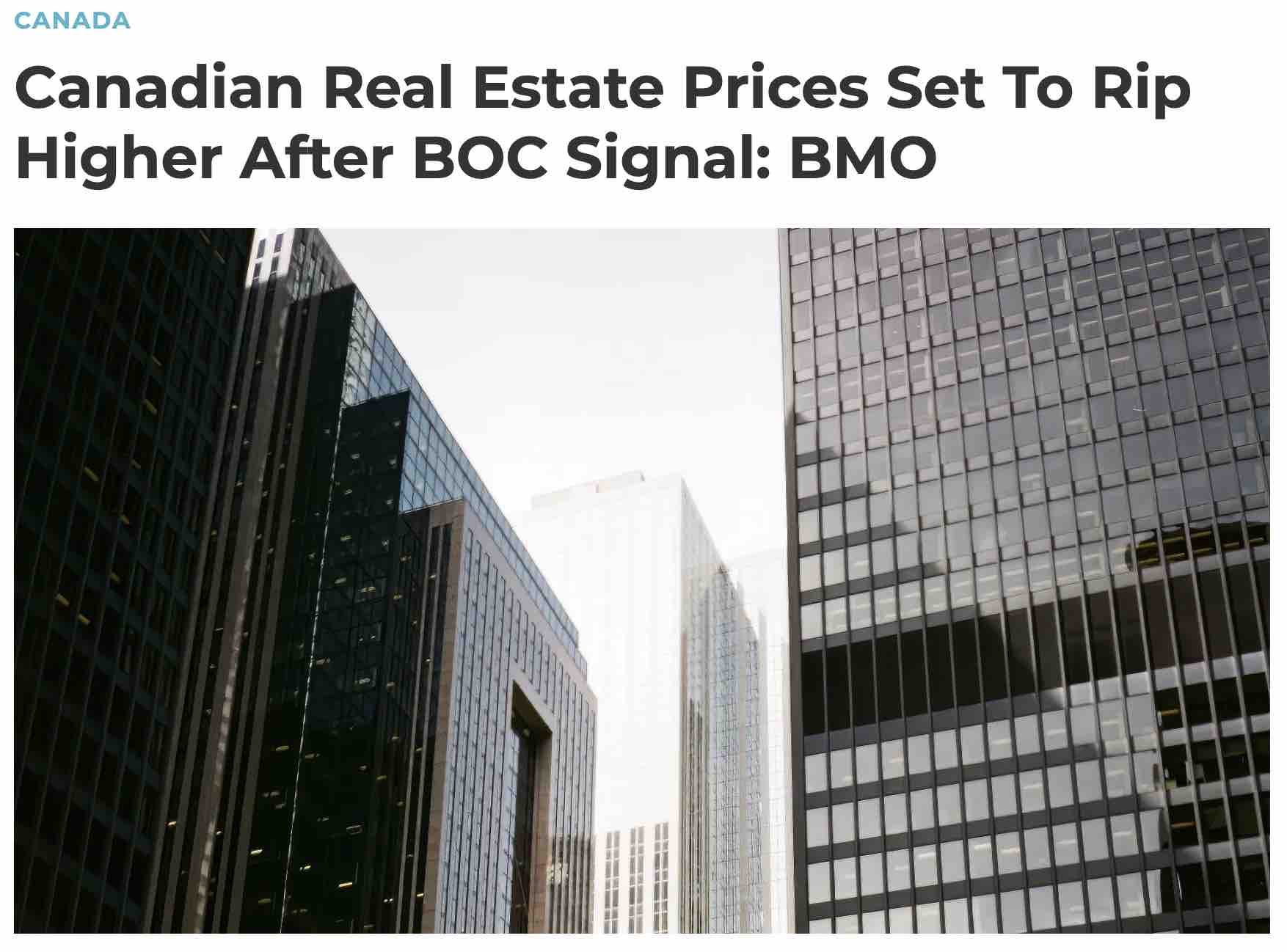 BMO：房市已发出信号，价格反弹在即