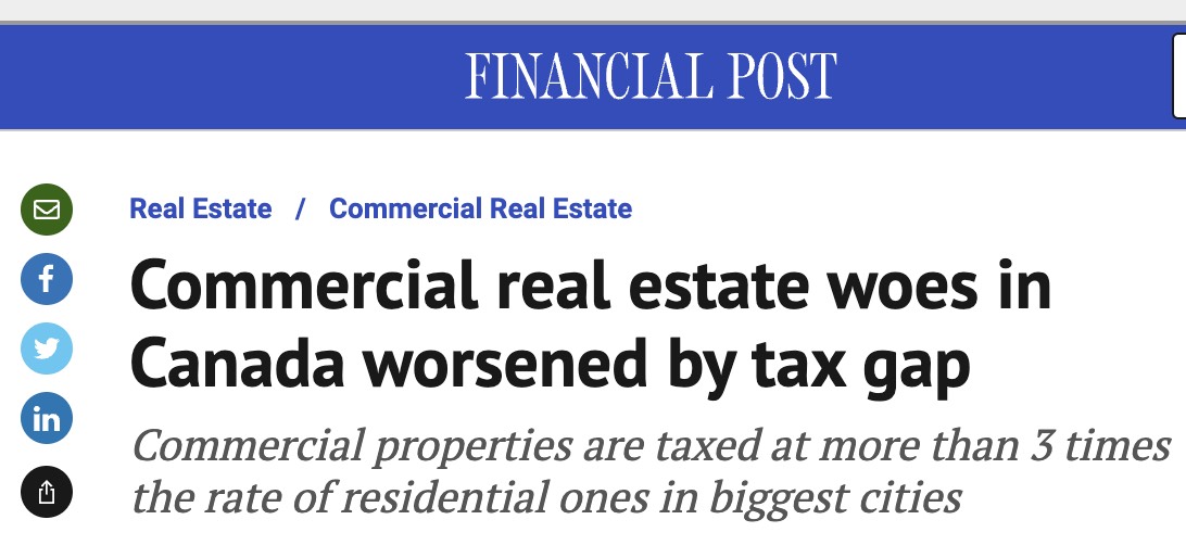 税收差距超3倍：加拿大商业房地产面临严重困境