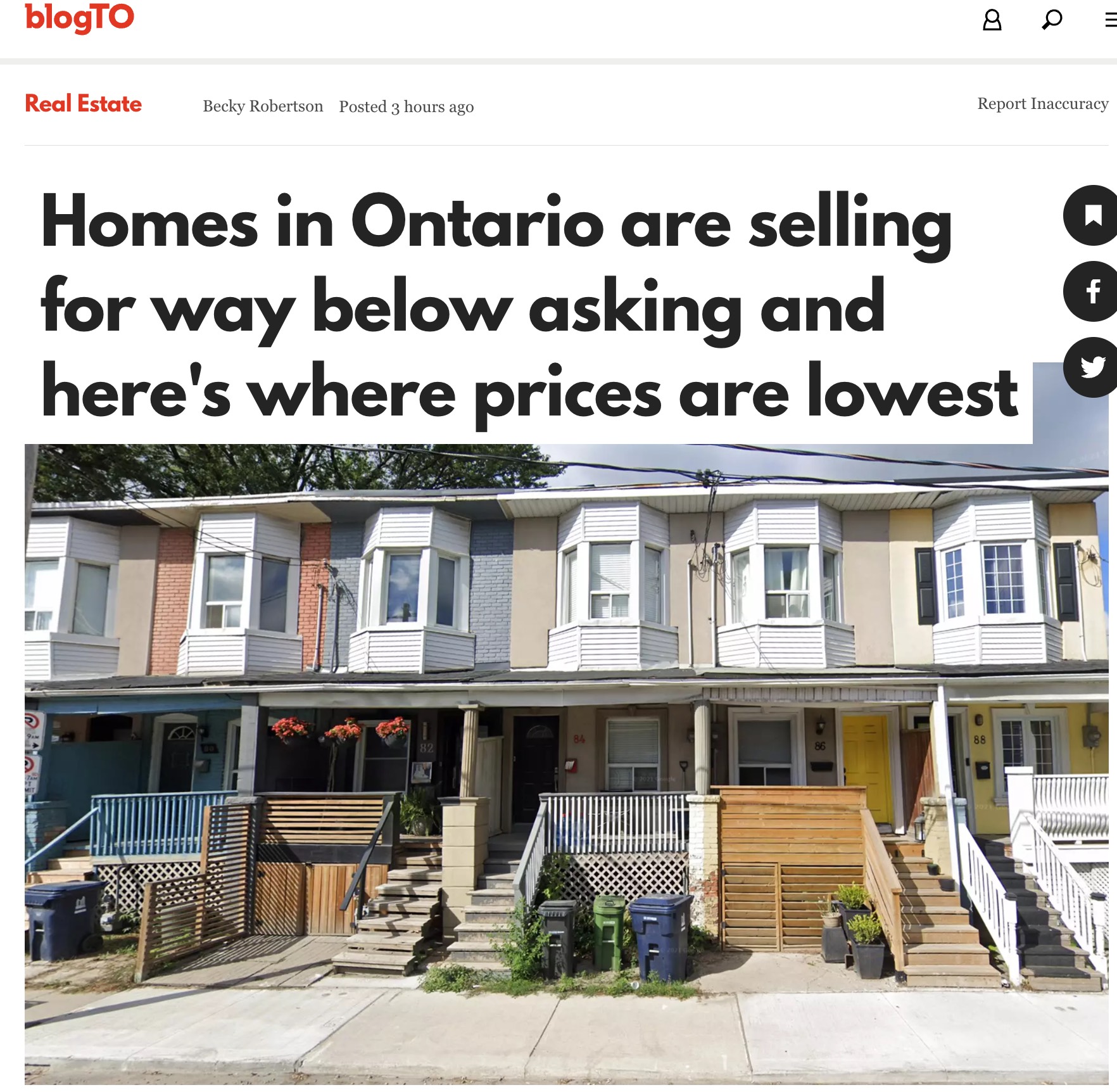 地产报告：9月大多伦多地区房屋售价远低于挂牌价