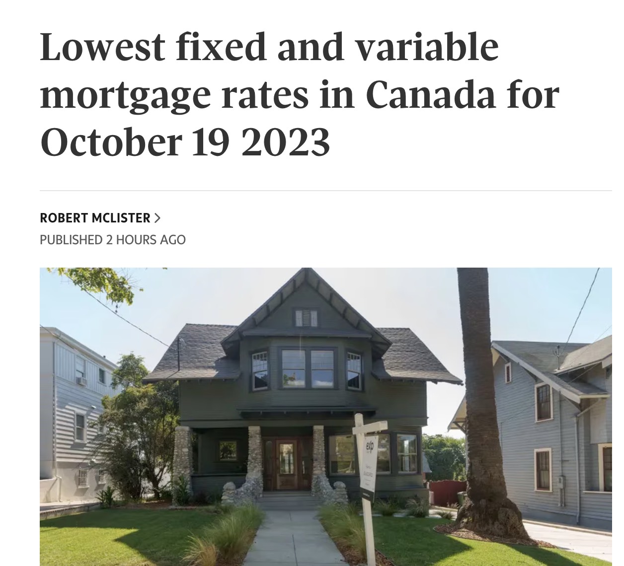 10月20日加拿大最低贷款利率汇总