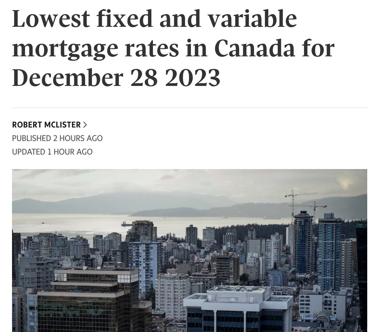 12月29日加拿大最低贷款利率汇总