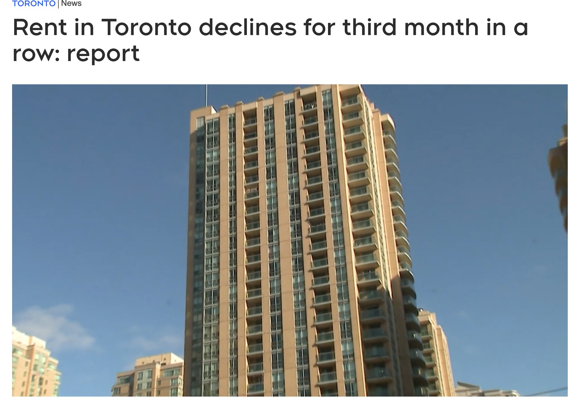 加拿大12月租房报告：多伦多公寓平均租金连续第三个月下降
