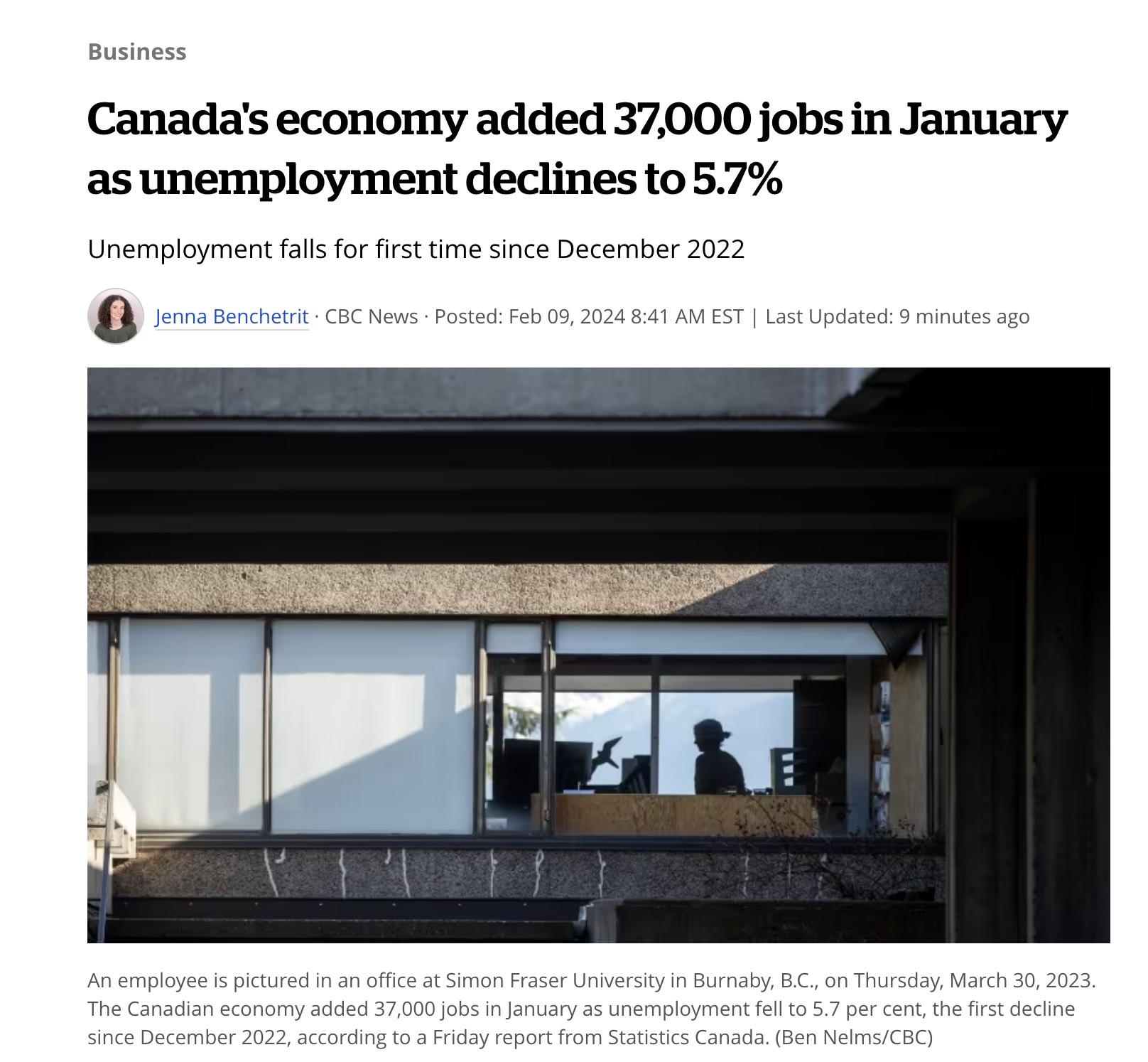 加拿大1月份失业率下降，经济学家预计：加央行不会急于降息