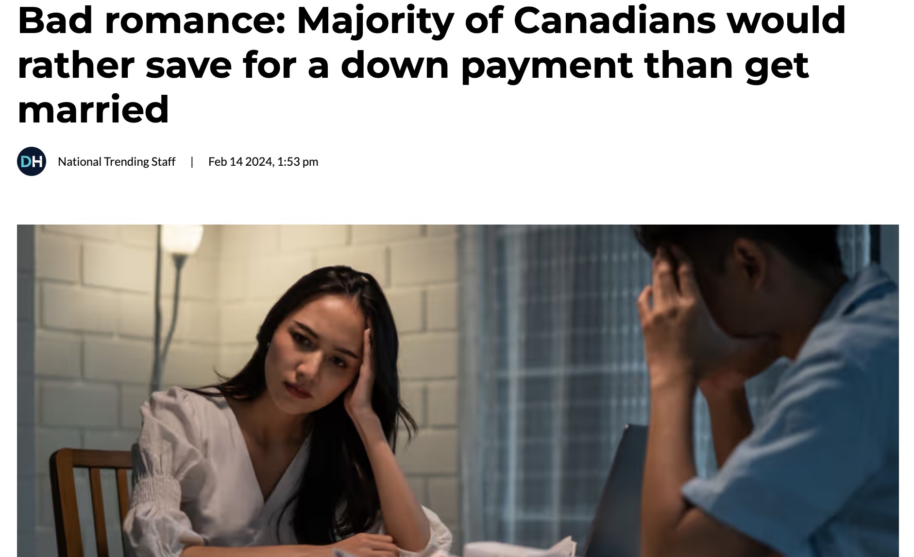 最新民调：80%加拿大人宁可攒钱买房也不愿结婚