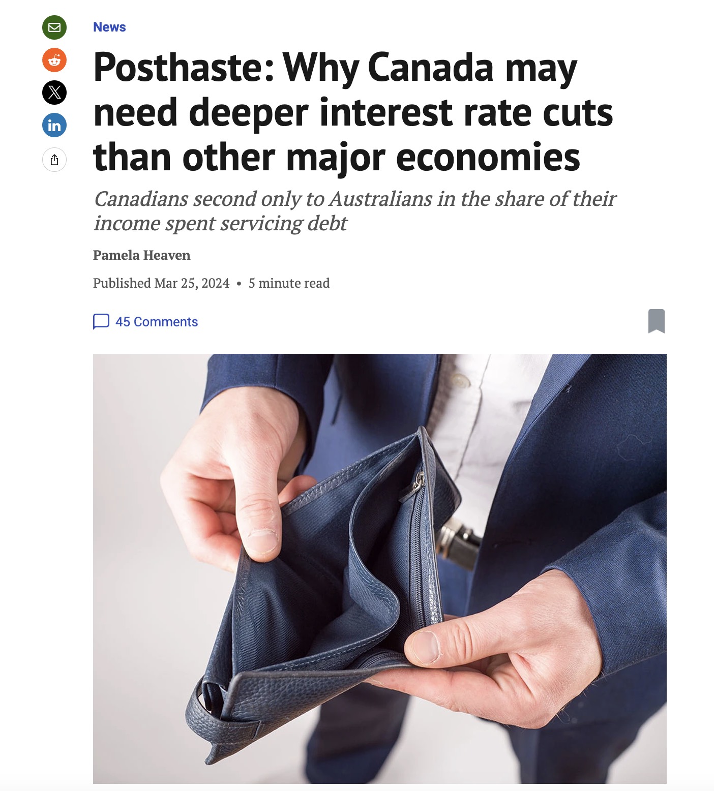 CIBC：相比起其他发达经济体，为什么加拿大需要更大的降息幅度？