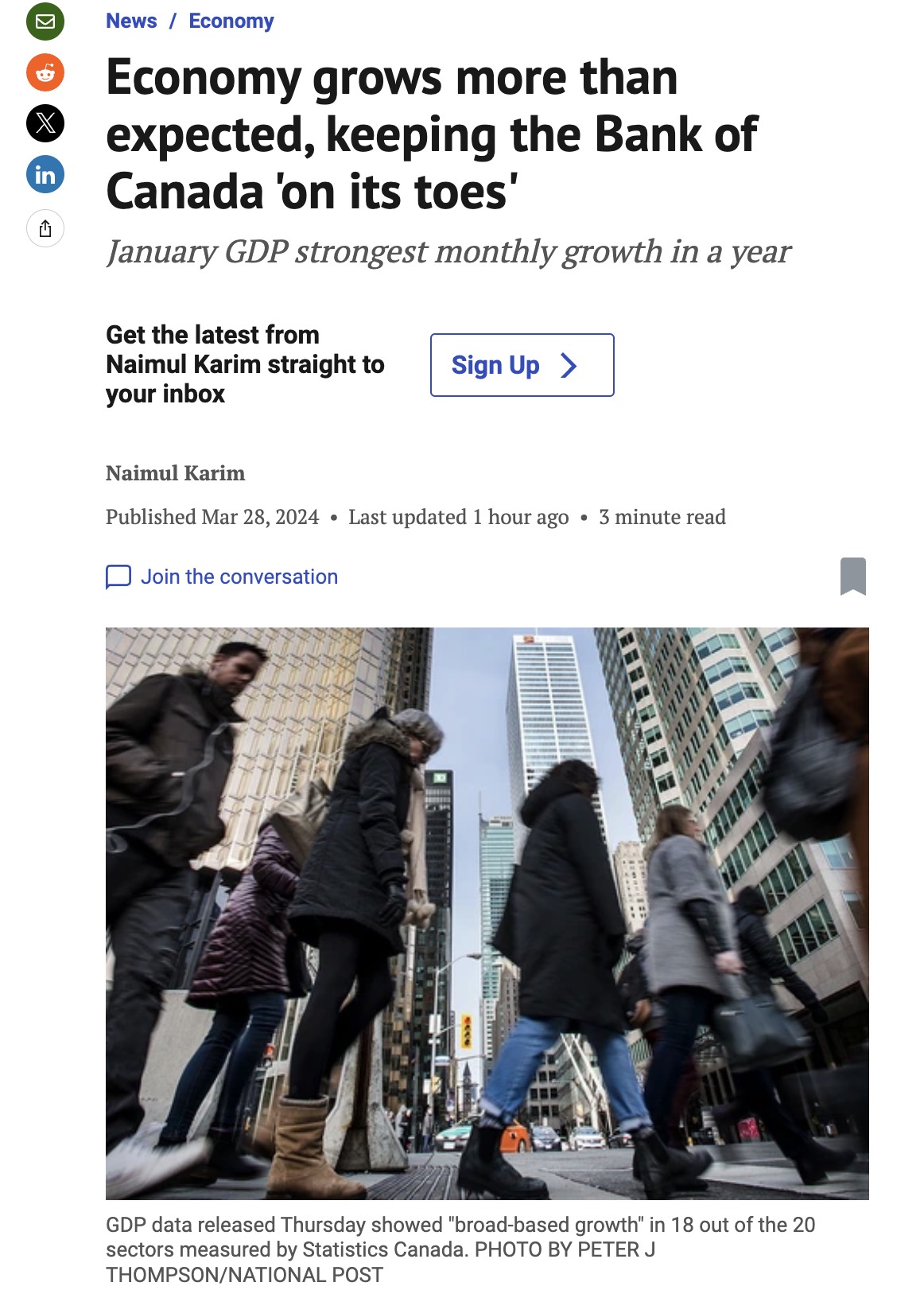 加拿大1月经济增长超出预期，TD预计加央行7月才会降息！