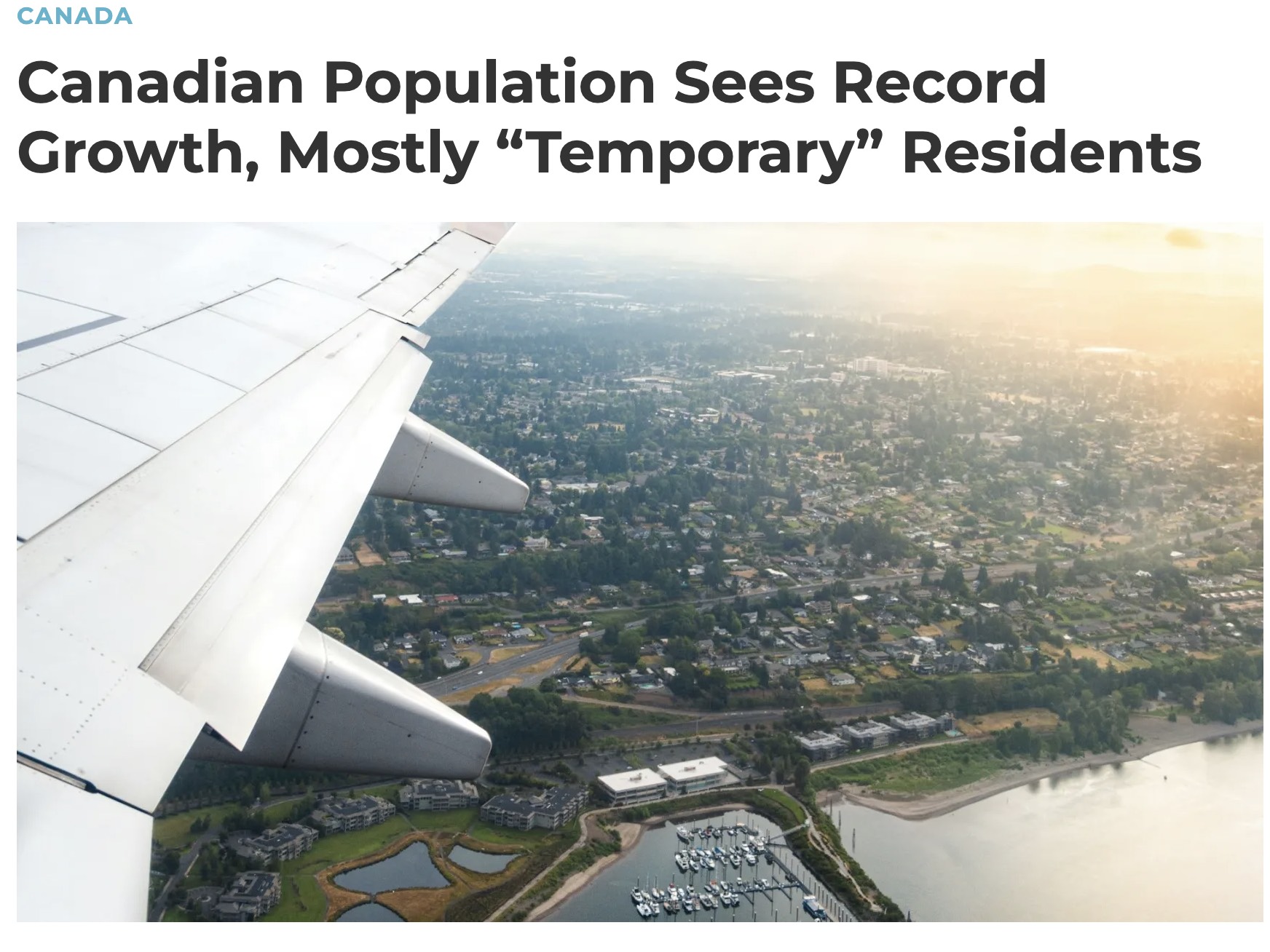 加拿大人口增长率创1957年以来最高：大部分是“临时”居民