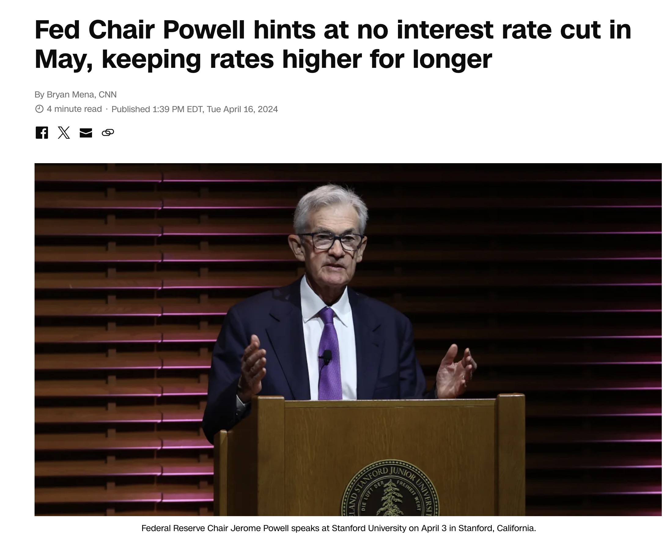 美国经济强劲：美联储暗示5月不会降息，将维持高利率更长时间