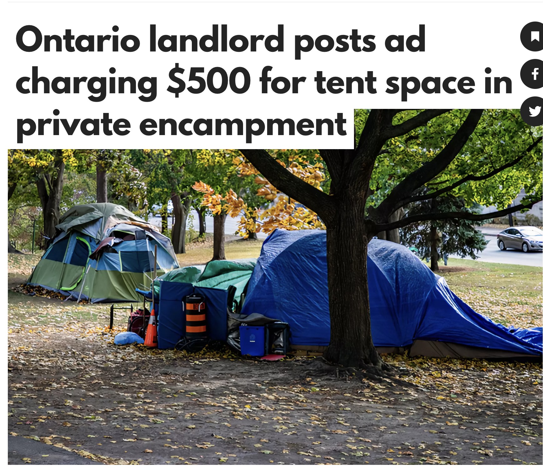 搭帐篷给房租？网友震惊：有营利性的无家可归者营地
