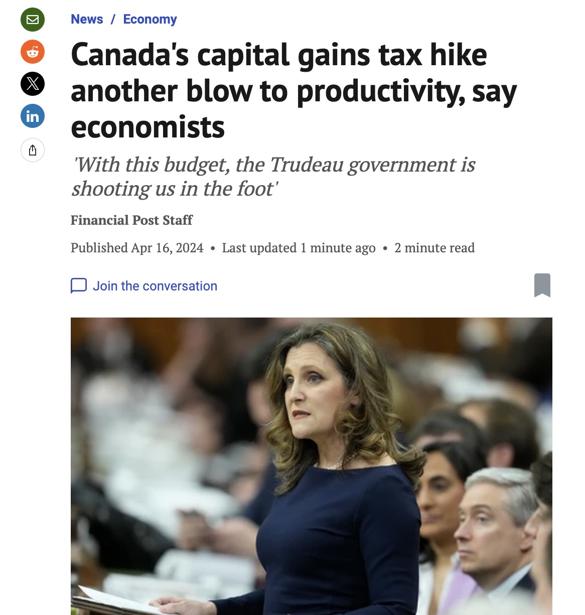 加拿大资本利得税将从50%上调到66.67%：主要针对富人跟企业！