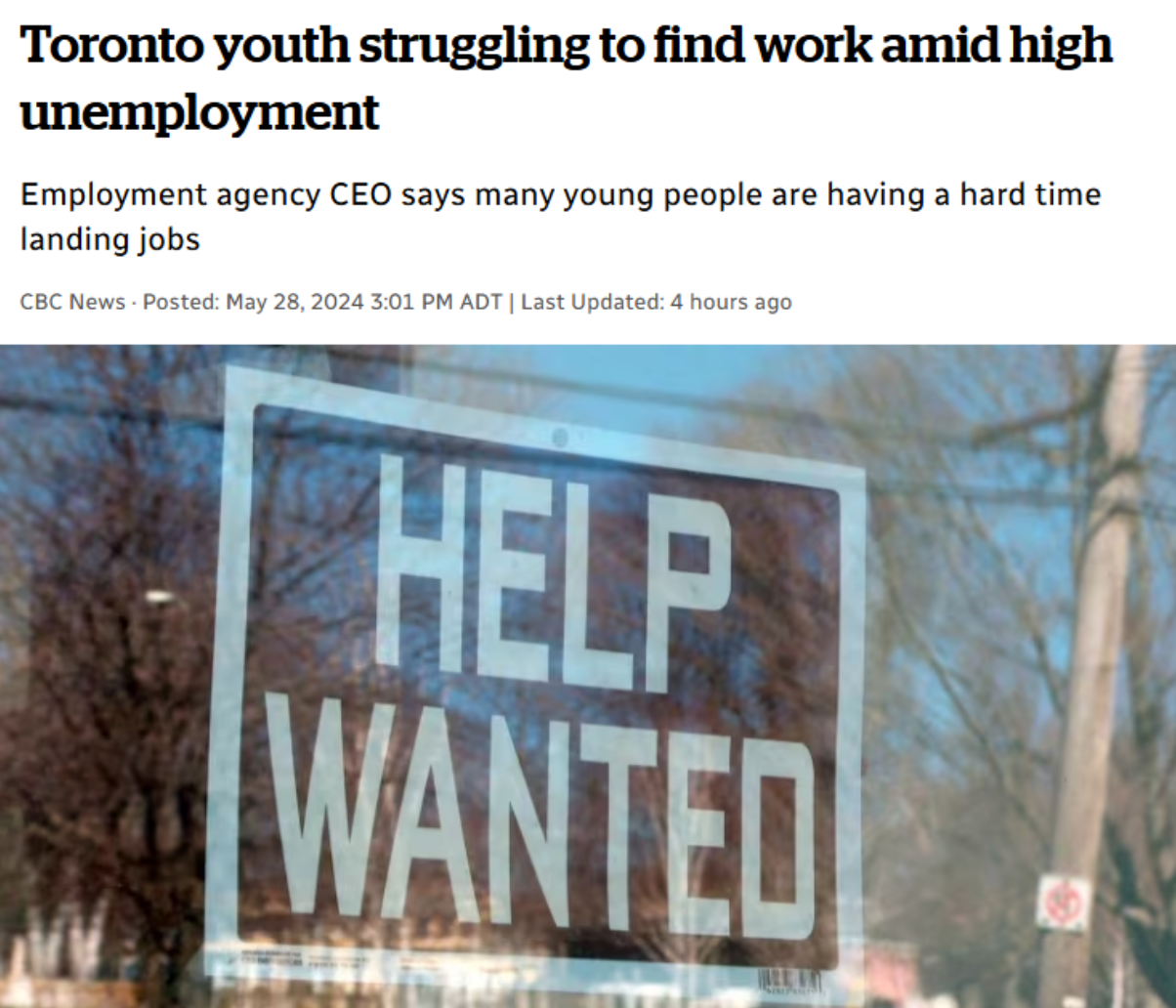 找工作难！多伦多青年失业率创十年新高