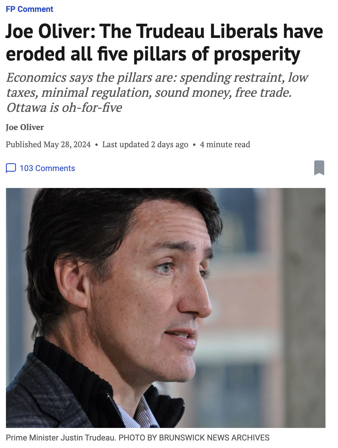 加拿大前财长：特鲁多失败的政策破坏了经济基础